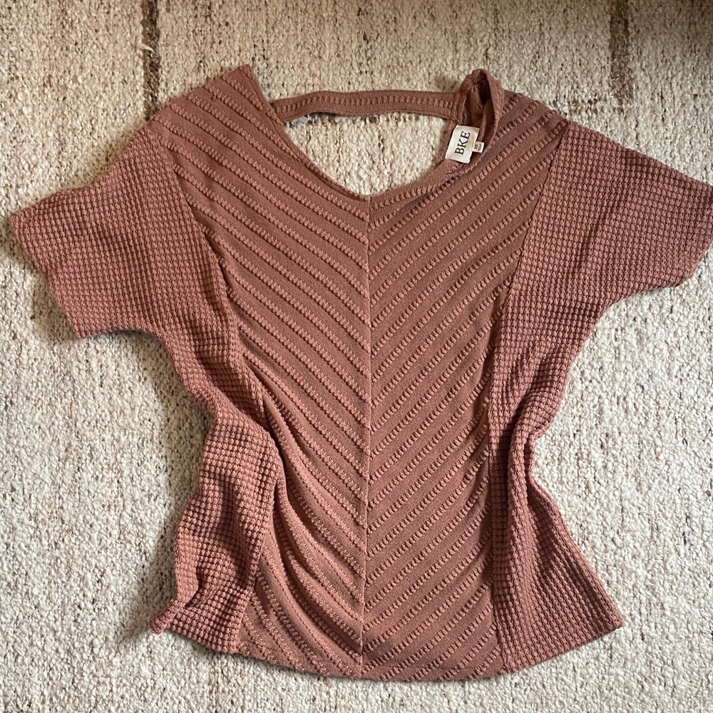BKE Women's Textured Short Sleeve Top